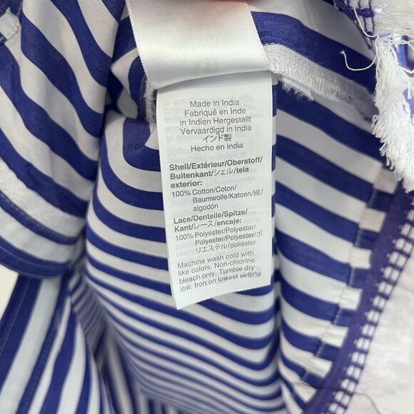 J Crew Belted Cotton Poplin Tunic Dress in Stripe Blue White 6 - Picture 9 of 12